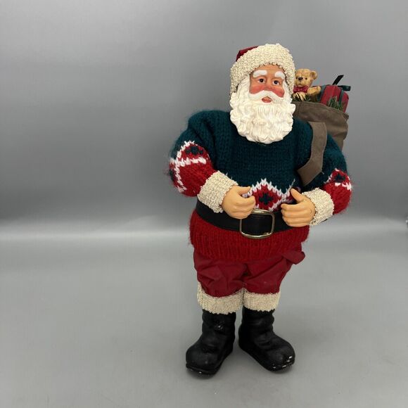 Vintage Santa Collectible World Bazaars Santa with Toy Sack 80525 #6 - Picture 4 of 16